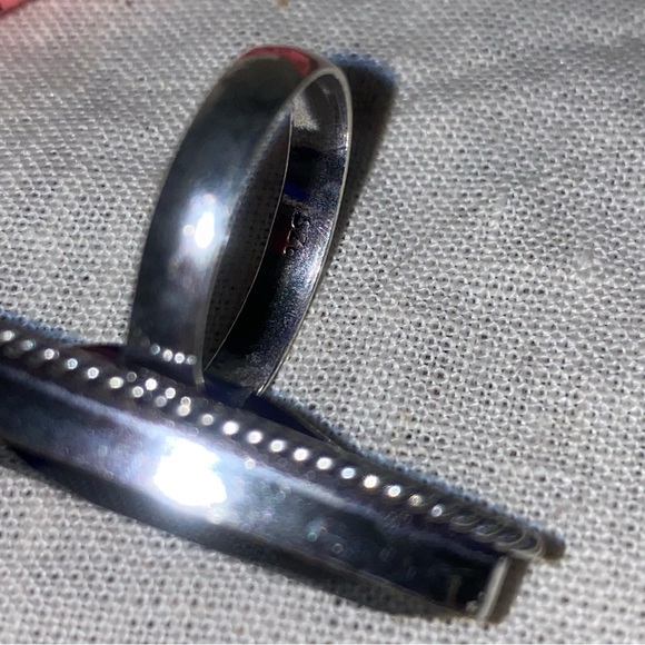 London Blue Topaz bevel cut teardrop statement ring - Picture 10 of 13